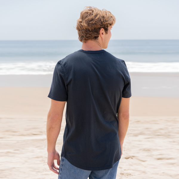 Mens Short Sleeve Henley Curved Hem - Image 6