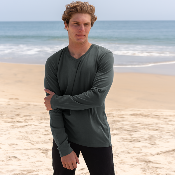 Mens Long Sleeve V-neck - Image 20